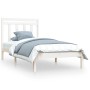 White solid wood single bed frame 75x190 cm by , Beds and slatted bases - Ref: Foro24-3105211, Price: 84,23 €, Discount: %