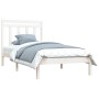 White solid wood single bed frame 75x190 cm by , Beds and slatted bases - Ref: Foro24-3105211, Price: 84,23 €, Discount: %