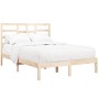 Solid pine wood bed frame 140x190 cm by , Beds and slatted bases - Ref: Foro24-3105775, Price: 109,09 €, Discount: %