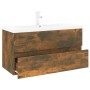 Smoked oak plywood bathroom cabinet with sink by , bathroom vanities - Ref: Foro24-3152882, Price: 301,41 €, Discount: %