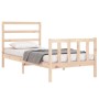 Single bed frame with solid wood headboard by , Beds and slatted bases - Ref: Foro24-3191866, Price: 80,49 €, Discount: %