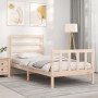 Estructura de cama individual con cabecero madera maciza de , Camas y somieres - Ref: Foro24-3191866, Precio: 80,49 €, Descue...