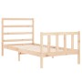 Single bed frame with solid wood headboard by , Beds and slatted bases - Ref: Foro24-3191866, Price: 80,49 €, Discount: %