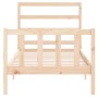 Single bed frame with solid wood headboard by , Beds and slatted bases - Ref: Foro24-3191866, Price: 80,49 €, Discount: %