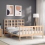 Estructura de cama con cabecero madera maciza 140x200 cm de , Camas y somieres - Ref: Foro24-3192101, Precio: 119,95 €, Descu...