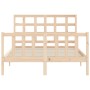 Estructura de cama con cabecero madera maciza 140x200 cm de , Camas y somieres - Ref: Foro24-3192101, Precio: 119,95 €, Descu...