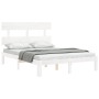 Estructura de cama con cabecero madera maciza blanco 140x200 cm de , Camas y somieres - Ref: Foro24-3193532, Precio: 133,35 €...