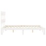 White solid wood bed frame with headboard 140x200 cm by , Beds and slatted bases - Ref: Foro24-3193532, Price: 133,35 €, Disc...