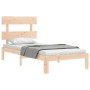 Estructura de cama con cabecero madera maciza de , Camas y somieres - Ref: Foro24-3193496, Precio: 84,99 €, Descuento: %