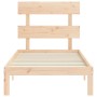 Bed frame with solid wood headboard by , Beds and slatted bases - Ref: Foro24-3193496, Price: 85,69 €, Discount: %