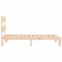 Bed frame with solid wood headboard by , Beds and slatted bases - Ref: Foro24-3193496, Price: 85,69 €, Discount: %