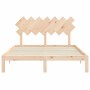 Estructura de cama de matrimonio con cabecero madera maciza de , Camas y somieres - Ref: Foro24-3193731, Precio: 128,14 €, De...