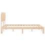 Double bed frame with solid wood headboard by , Beds and slatted bases - Ref: Foro24-3193731, Price: 128,14 €, Discount: %