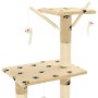 Katzenkratzbaum mit Sisalstamm 138 cm beige Fußabdrücke von vidaXL, Katzenmöbel - Ref: Foro24-170581, Preis: 68,45 €, Rabatt: %