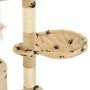 Katzenkratzbaum mit Sisalstamm 138 cm beige Fußabdrücke von vidaXL, Katzenmöbel - Ref: Foro24-170581, Preis: 79,99 €, Rabatt: %