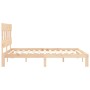 Double bed frame with solid wood headboard by , Beds and slatted bases - Ref: Foro24-3193601, Price: 122,99 €, Discount: %