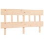 Double bed frame with solid wood headboard by , Beds and slatted bases - Ref: Foro24-3193601, Price: 122,99 €, Discount: %