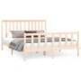 White pine wood bed frame with headboard 150x200cm by , Beds and slatted bases - Ref: Foro24-3188211, Price: 160,53 €, Discou...