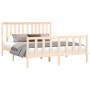 White pine wood bed frame with headboard 150x200cm by , Beds and slatted bases - Ref: Foro24-3188211, Price: 160,53 €, Discou...