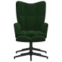 Silla de relajación con taburete terciopelo verde oscuro de , Sillones - Ref: Foro24-328108, Precio: 143,99 €, Descuento: %