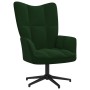 Silla de relajación con taburete terciopelo verde oscuro de , Sillones - Ref: Foro24-328108, Precio: 143,99 €, Descuento: %