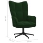 Silla de relajación con taburete terciopelo verde oscuro de , Sillones - Ref: Foro24-328108, Precio: 143,45 €, Descuento: %