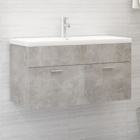 Mueble con lavabo madera de ingeniería gris hormigón de , Tocadores de baño - Ref: Foro24-3071292, Precio: 275,28 €, Descuent...