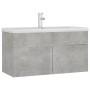 Mueble con lavabo madera de ingeniería gris hormigón de , Tocadores de baño - Ref: Foro24-3071292, Precio: 276,38 €, Descuent...