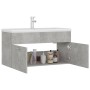 Betongrauer Holzwerkstoffschrank mit Waschbecken von , Badezimmerwaschtische - Ref: Foro24-3071292, Preis: 277,36 €, Rabatt: %