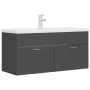 Gray engineered wood cabinet with sink by , bathroom vanities - Ref: Foro24-3071299, Price: 315,66 €, Discount: %