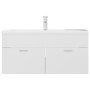 Glossy white engineered wood cabinet with sink by , bathroom vanities - Ref: Foro24-3071303, Price: 320,52 €, Discount: %