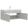 Betongrauer Holzwerkstoffschrank mit Waschbecken von , Badezimmerwaschtische - Ref: Foro24-3071301, Preis: 285,99 €, Rabatt: %