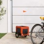 Pet Bicycle Trailer Iron Oxford Cloth Orange Black by , pet strollers - Ref: Foro24-93907, Price: 80,61 €, Discount: %