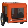 Haustier-Fahrradanhänger, Eisen-Oxford-Gewebe, Orange und Schwarz von , Kinderwagen für Haustiere - Ref: Foro24-93907, Preis:...