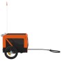 Haustier-Fahrradanhänger, Eisen-Oxford-Gewebe, Orange und Schwarz von , Kinderwagen für Haustiere - Ref: Foro24-93907, Preis:...