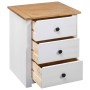 Solid pine wood bedside table in white Panama color, measuring 46x40x57 cm. by vidaXL, Nightstands - Ref: Foro24-282654, Pric...