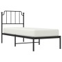 Estructura de cama con cabecero metal negro 75x190 cm de , Camas y somieres - Ref: Foro24-373877, Precio: 57,18 €, Descuento: %