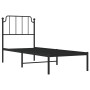 Estructura de cama con cabecero metal negro 75x190 cm de , Camas y somieres - Ref: Foro24-373877, Precio: 57,18 €, Descuento: %