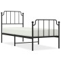 Bed frame with headboard and black metal footboard 80x200 cm by , Beds and slatted bases - Ref: Foro24-373896, Price: 63,88 €...