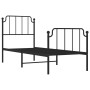 Bed frame with headboard and black metal footboard 80x200 cm by , Beds and slatted bases - Ref: Foro24-373896, Price: 63,88 €...