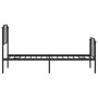 Bed frame with headboard and black metal footboard 80x200 cm by , Beds and slatted bases - Ref: Foro24-373896, Price: 63,88 €...