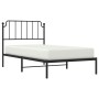 Estructura de cama con cabecero metal negro 100x200 cm de , Camas y somieres - Ref: Foro24-373882, Precio: 70,36 €, Descuento: %