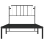 Estructura de cama con cabecero metal negro 100x200 cm de , Camas y somieres - Ref: Foro24-373882, Precio: 70,36 €, Descuento: %