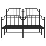 Estructura de cama cabecero y estribo metal negro 150x200 cm de , Camas y somieres - Ref: Foro24-373907, Precio: 110,18 €, De...