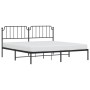 Bed frame with black metal headboard 200x200 cm by , Beds and slatted bases - Ref: Foro24-373894, Price: 103,95 €, Discount: %