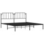 Bed frame with black metal headboard 200x200 cm by , Beds and slatted bases - Ref: Foro24-373894, Price: 103,95 €, Discount: %