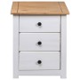 Solid pine wood bedside table in white Panama color, measuring 46x40x57 cm. by vidaXL, Nightstands - Ref: Foro24-282654, Pric...