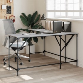 Escritorio madera de ingeniería gris Sonoma 149x149x75 cm de , Escritorios - Ref: Foro24-837585, Precio: 79,79 €, Descuento: %