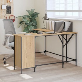 Escritorio madera de ingeniería roble Sonoma 141x141x75 cm de , Escritorios - Ref: Foro24-837598, Precio: 93,99 €, Descuento: %