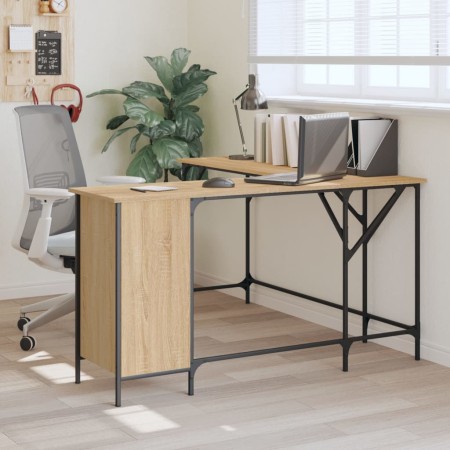 Escritorio madera de ingeniería roble Sonoma 141x141x75 cm de , Escritorios - Ref: Foro24-837598, Precio: 97,96 €, Descuento: %